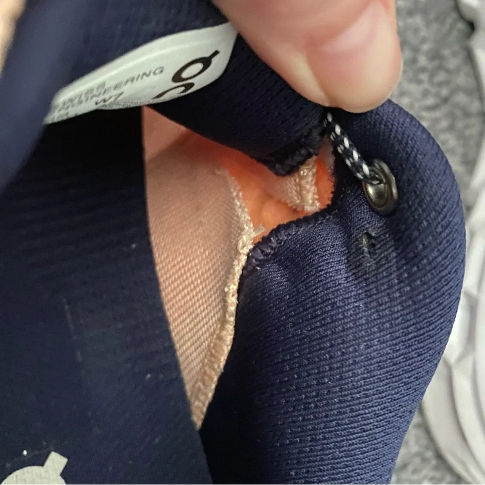 On Running Women's Peach and White Sneakers - Picture 9 of 10